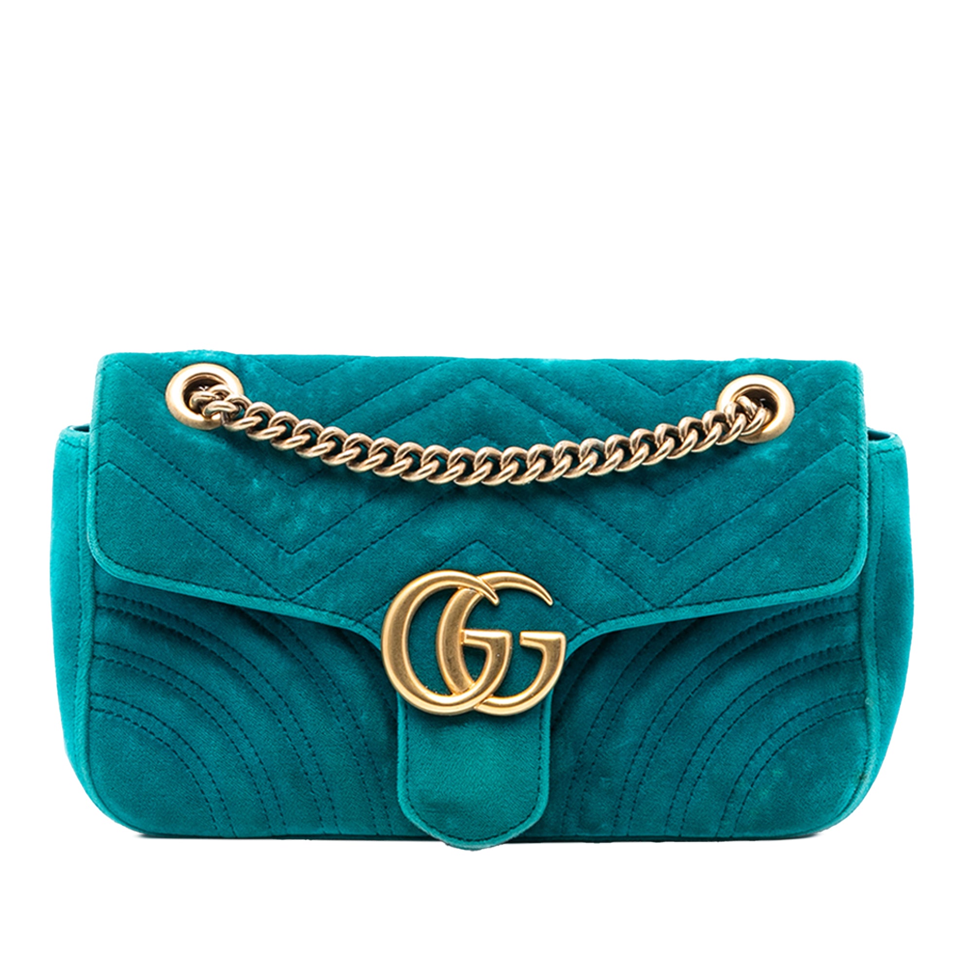 Medium GG Marmont Matelasse Velvet Shoulder Bag