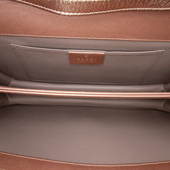 Metallic Leather Crystal Embellished Broadway Clutch on Strap