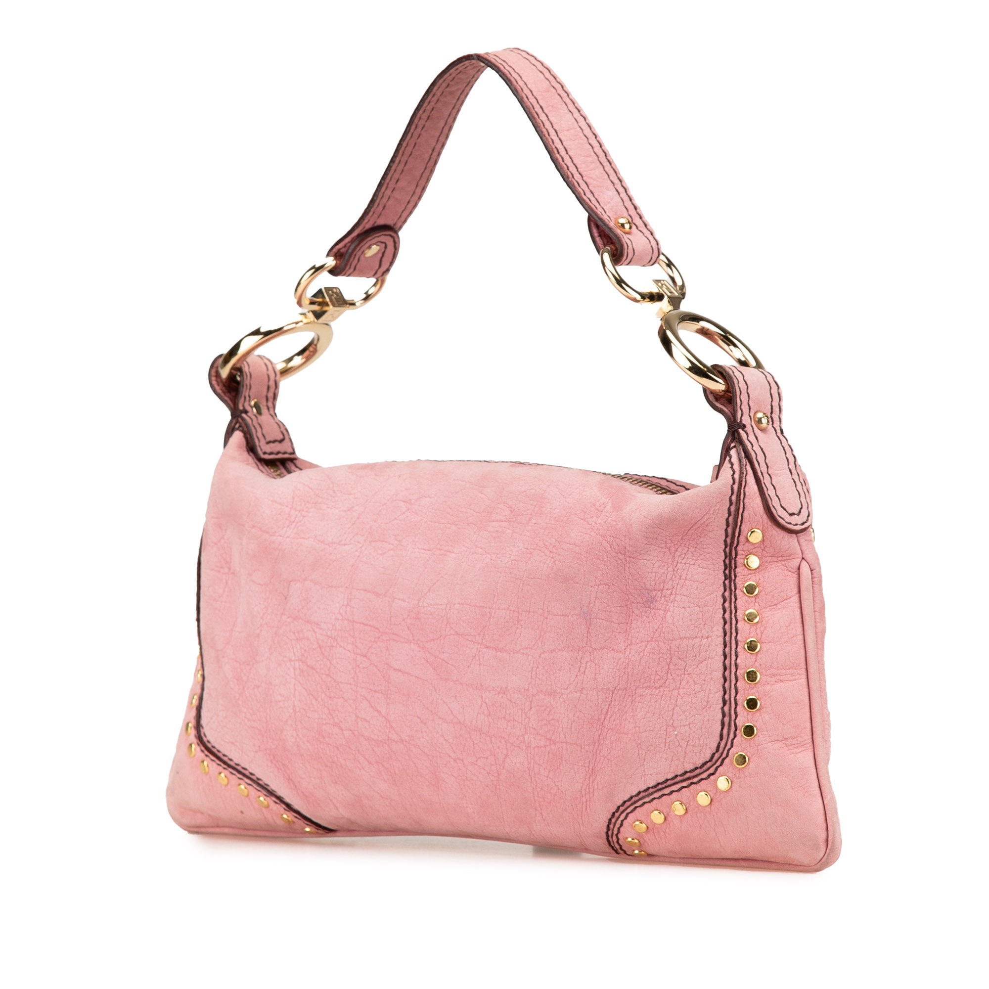 Studded Nubuck Chef Pocket Shoulder Bag