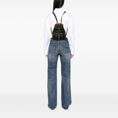 Suede Bamboo Drawstring Backpack