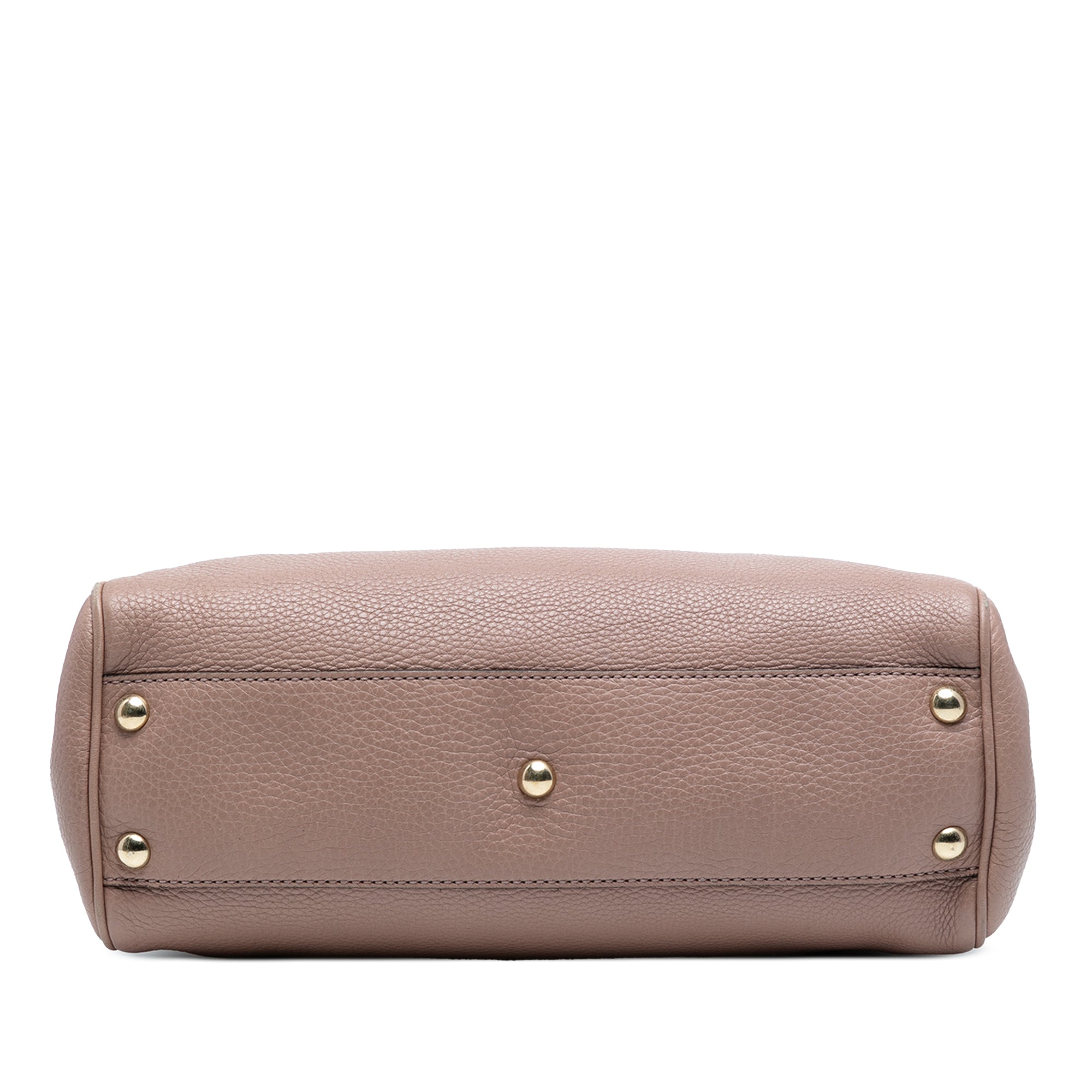 Small Calfskin Bamboo Shopper Satchel