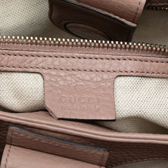 Small Calfskin Bamboo Shopper Satchel