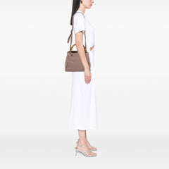 Small Calfskin Bamboo Shopper Satchel