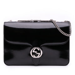 Medium Patent Dollar Interlocking G Crossbody