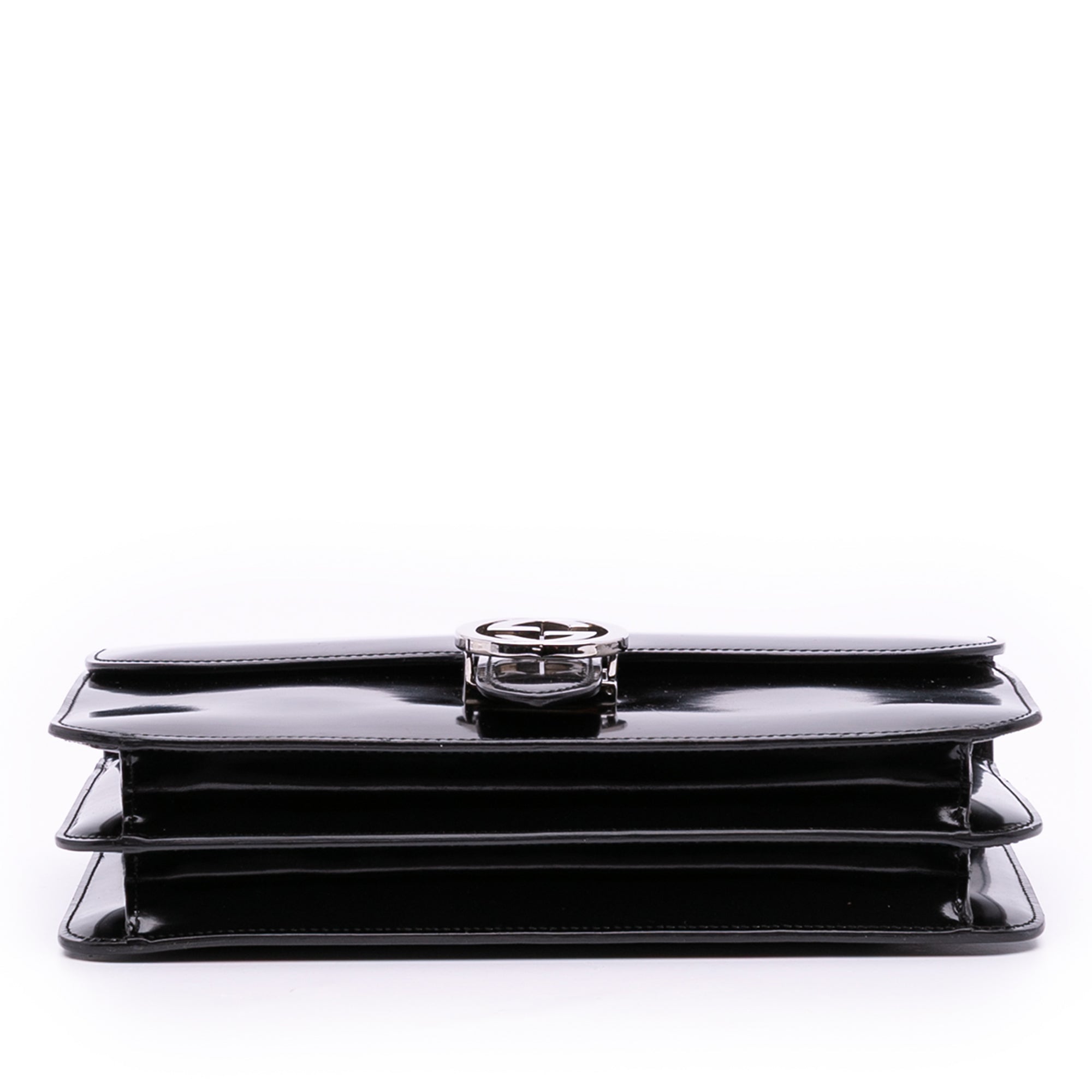 Medium Patent Dollar Interlocking G Crossbody