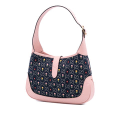 Limited Edition Small GG Embroidered Denim Floral Jackie 1961 Crossbody