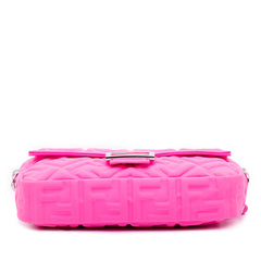Medium Embossed Lycra Baguette Satchel