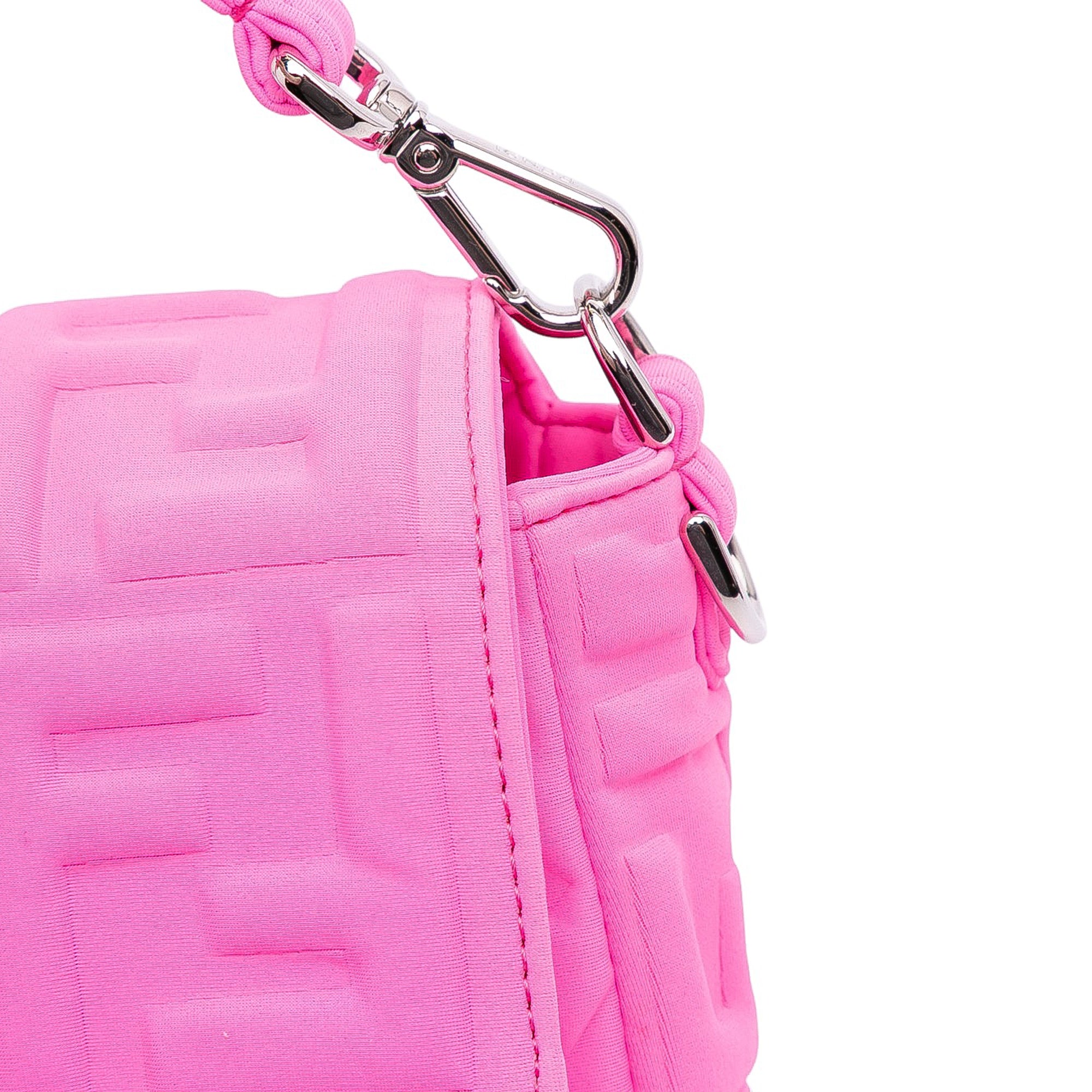 Medium Embossed Lycra Baguette Satchel