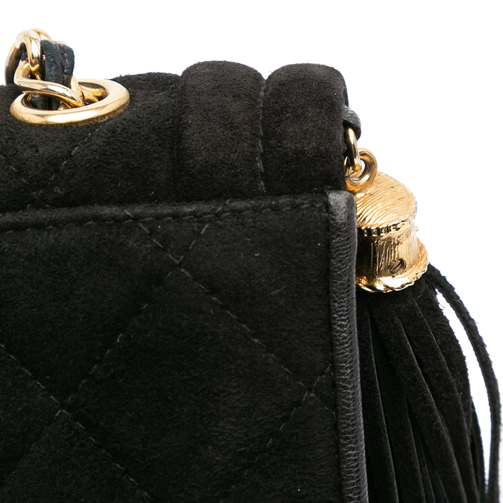 Quilted Suede Tassel Flap