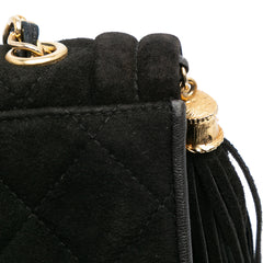 Quilted Suede Tassel Flap