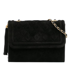 Quilted Suede Tassel Flap