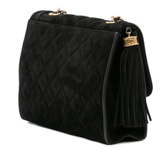 Quilted Suede Tassel Flap
