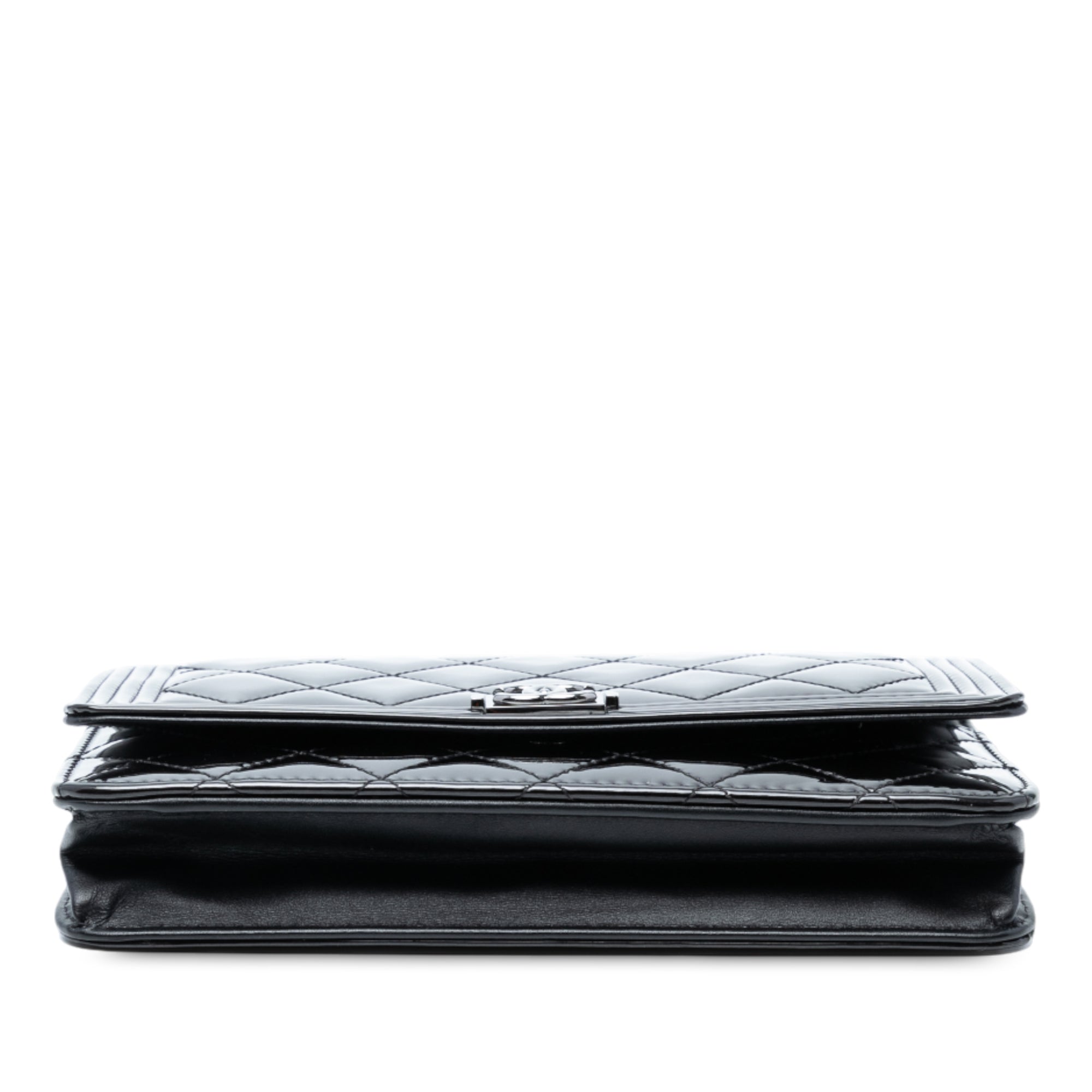 Quilted Patent Boy Wallet on Chain