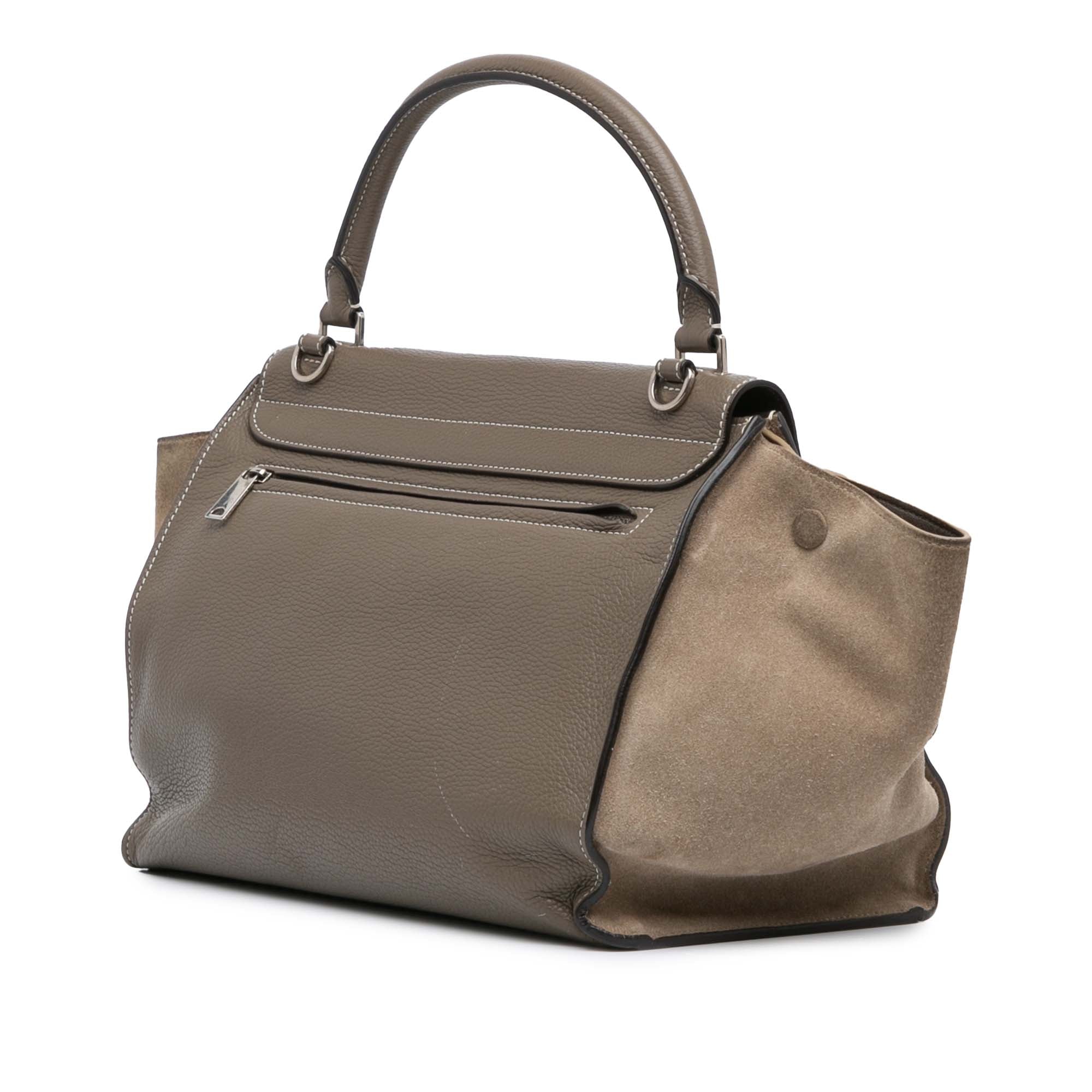 Medium Leather Trapeze Satchel