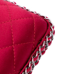 Quilted Satin Chain Around Clutch