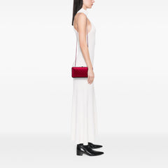 Quilted Satin Chain Around Clutch