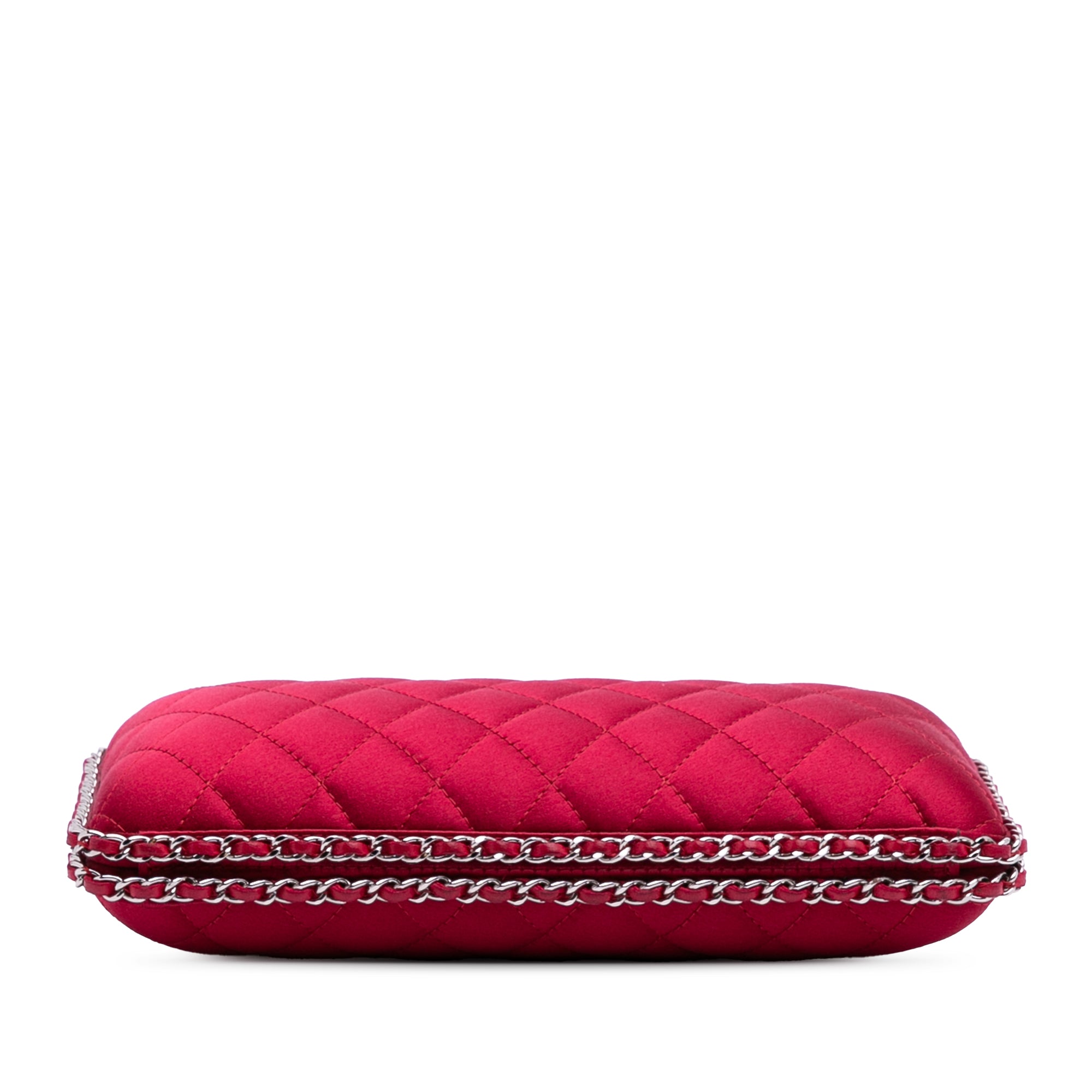Quilted Satin Chain Around Clutch