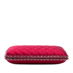 Quilted Satin Chain Around Clutch
