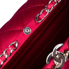 Quilted Satin Chain Around Clutch