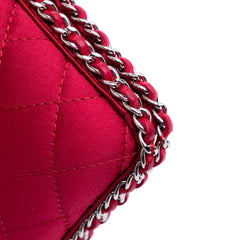 Quilted Satin Chain Around Clutch