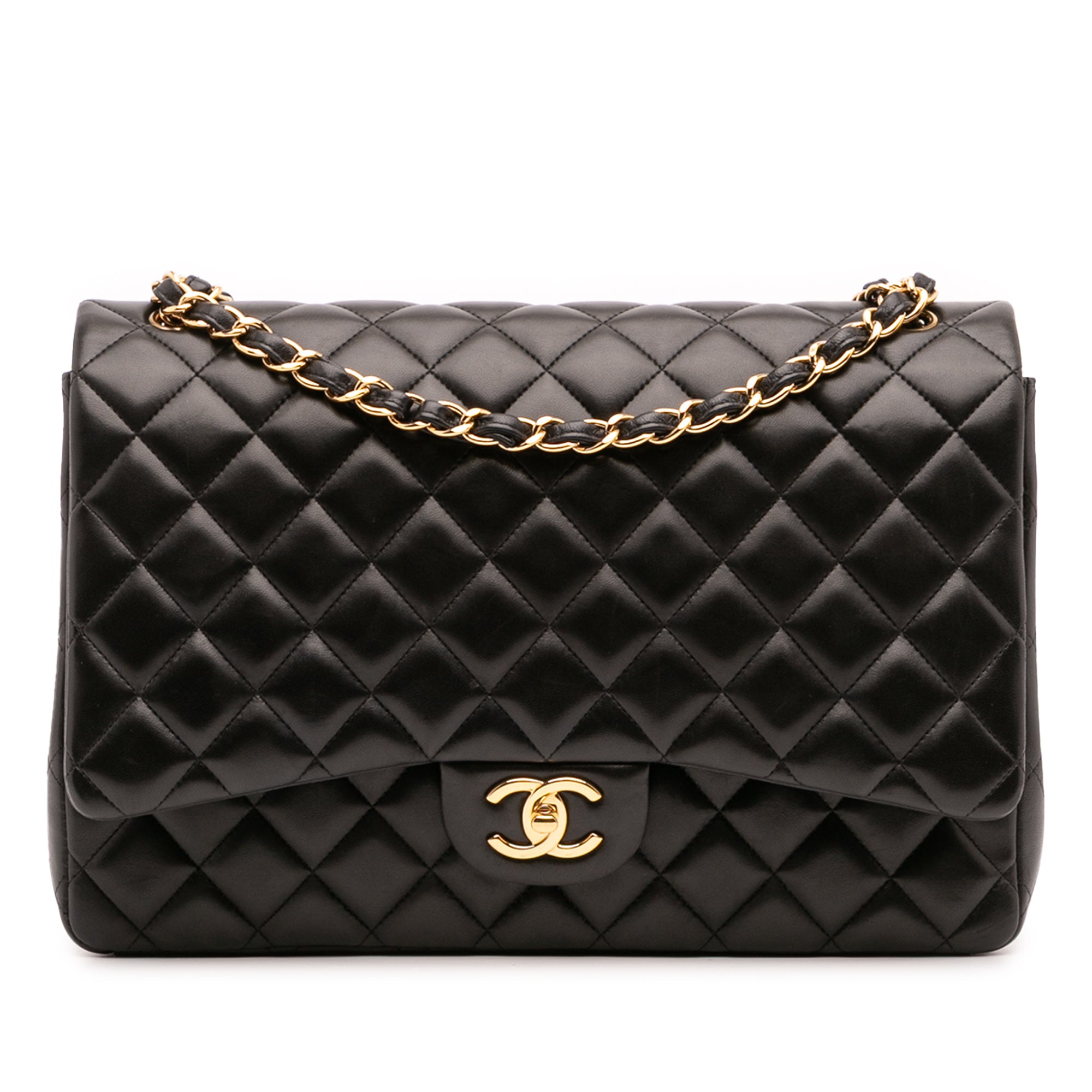 Maxi Classic Lambskin Double Flap