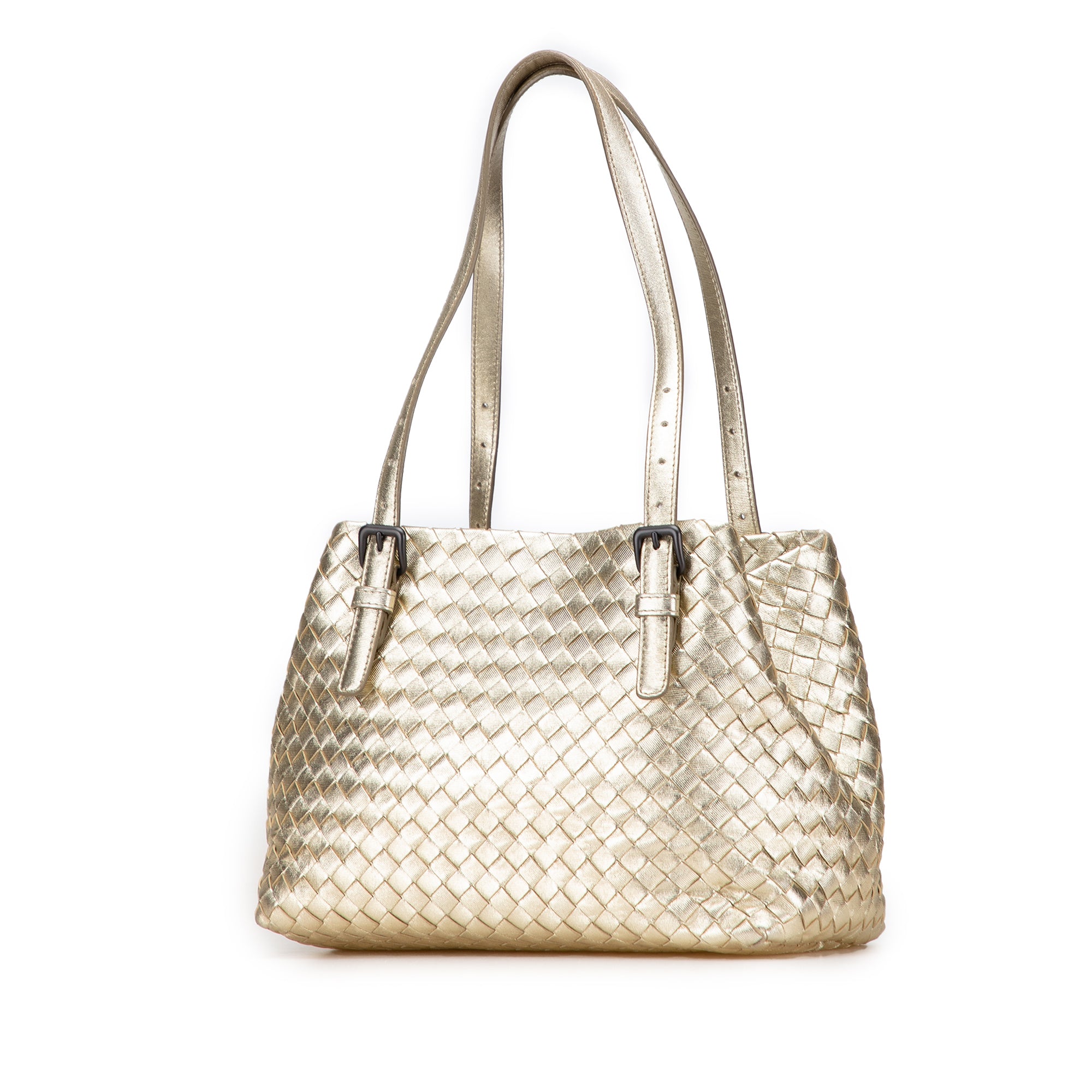 Small Metallic Nappa Intrecciato Cesta Tote