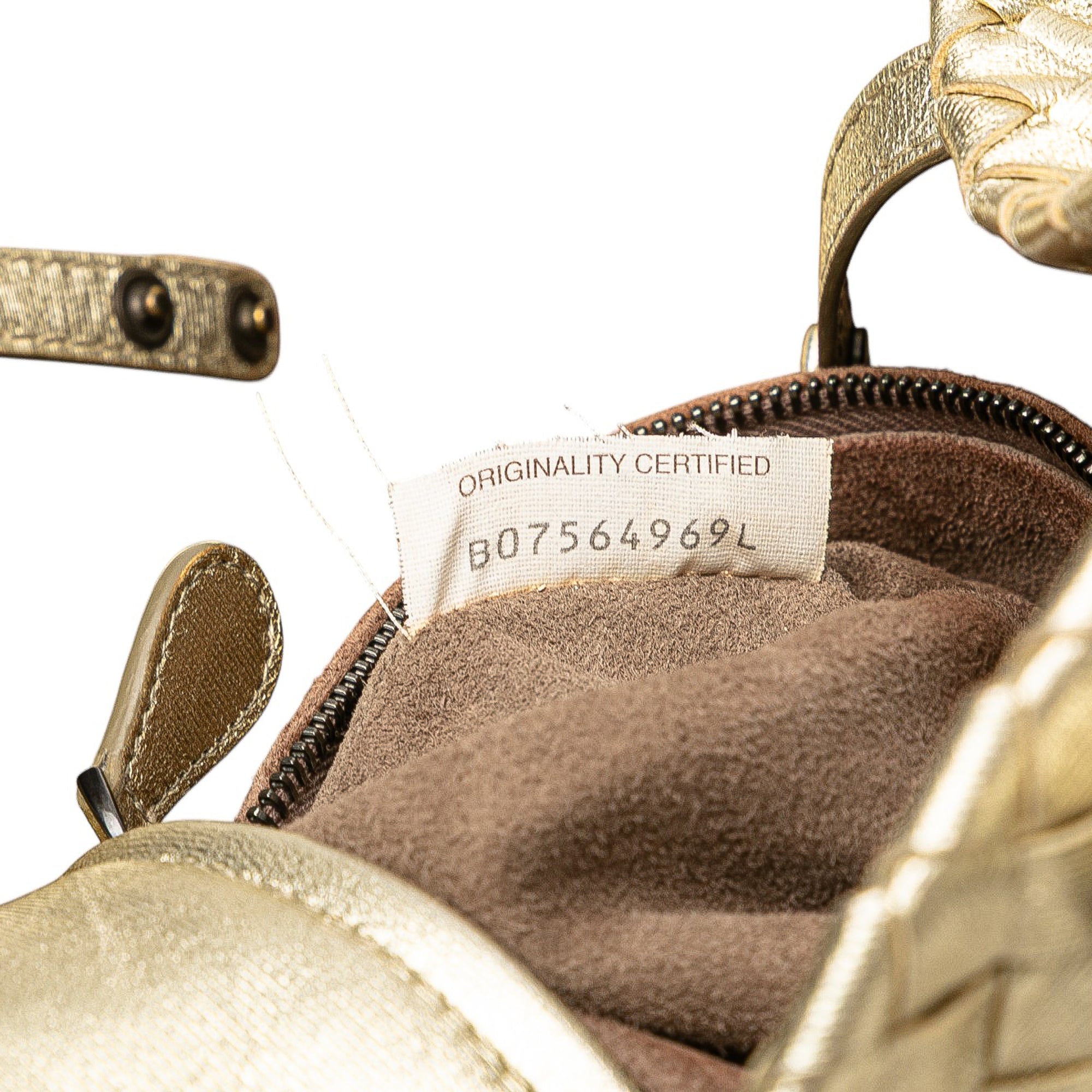 Small Metallic Nappa Intrecciato Cesta Tote