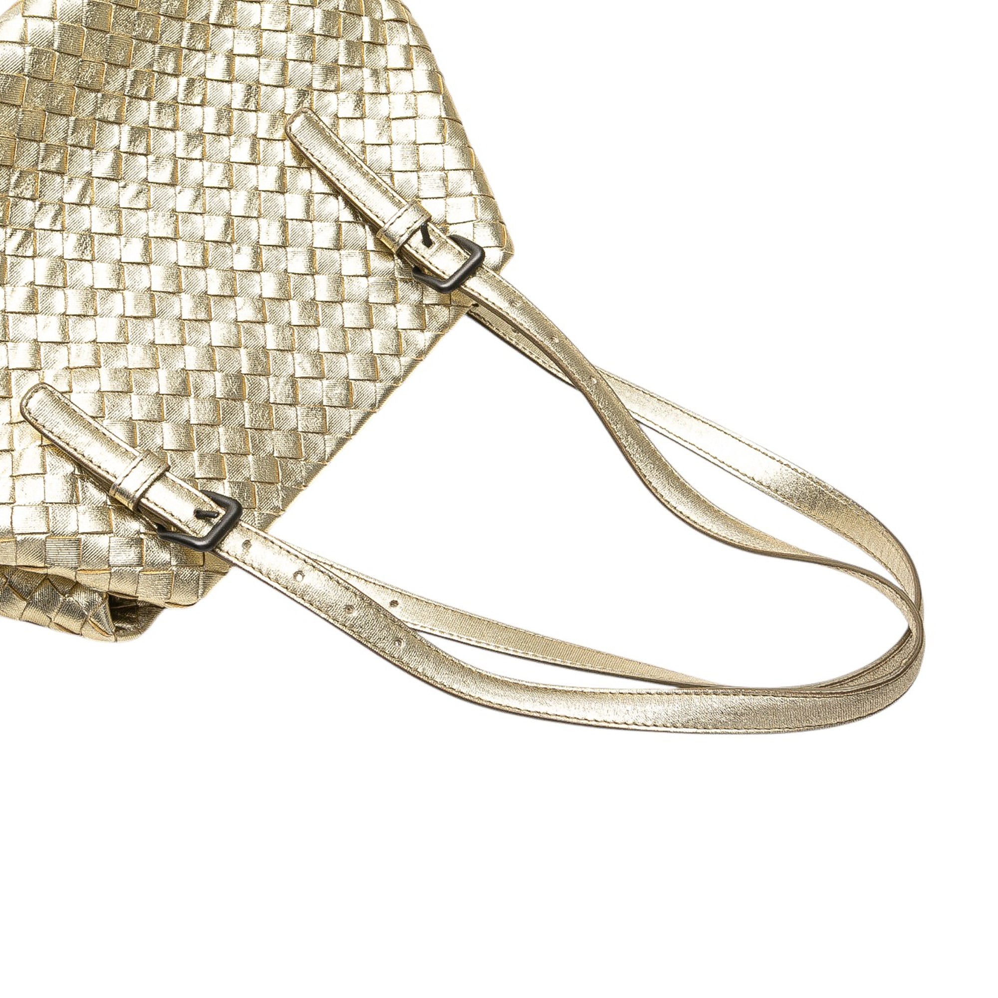 Small Metallic Nappa Intrecciato Cesta Tote