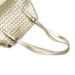 Small Metallic Nappa Intrecciato Cesta Tote