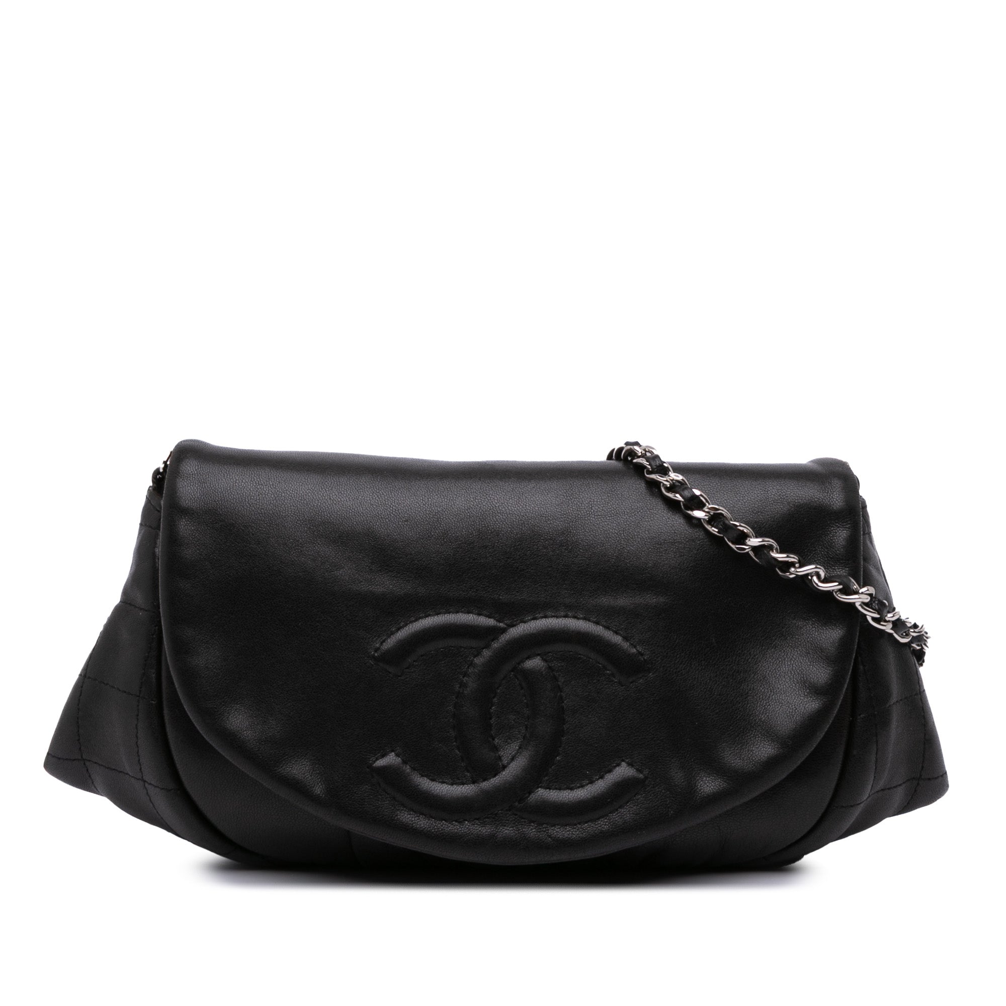 CC Lambskin Half Moon Wallet on Chain