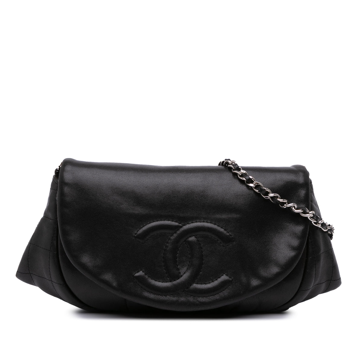 CC Lambskin Half Moon Wallet on Chain