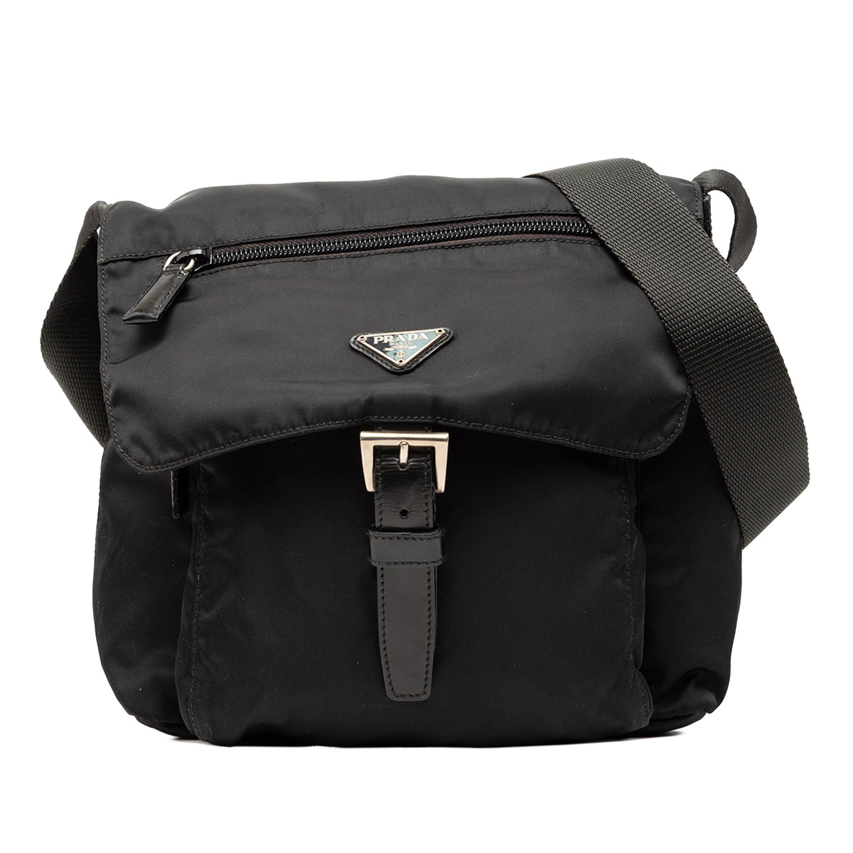 Tessuto Zip Buckle Messenger Bag
