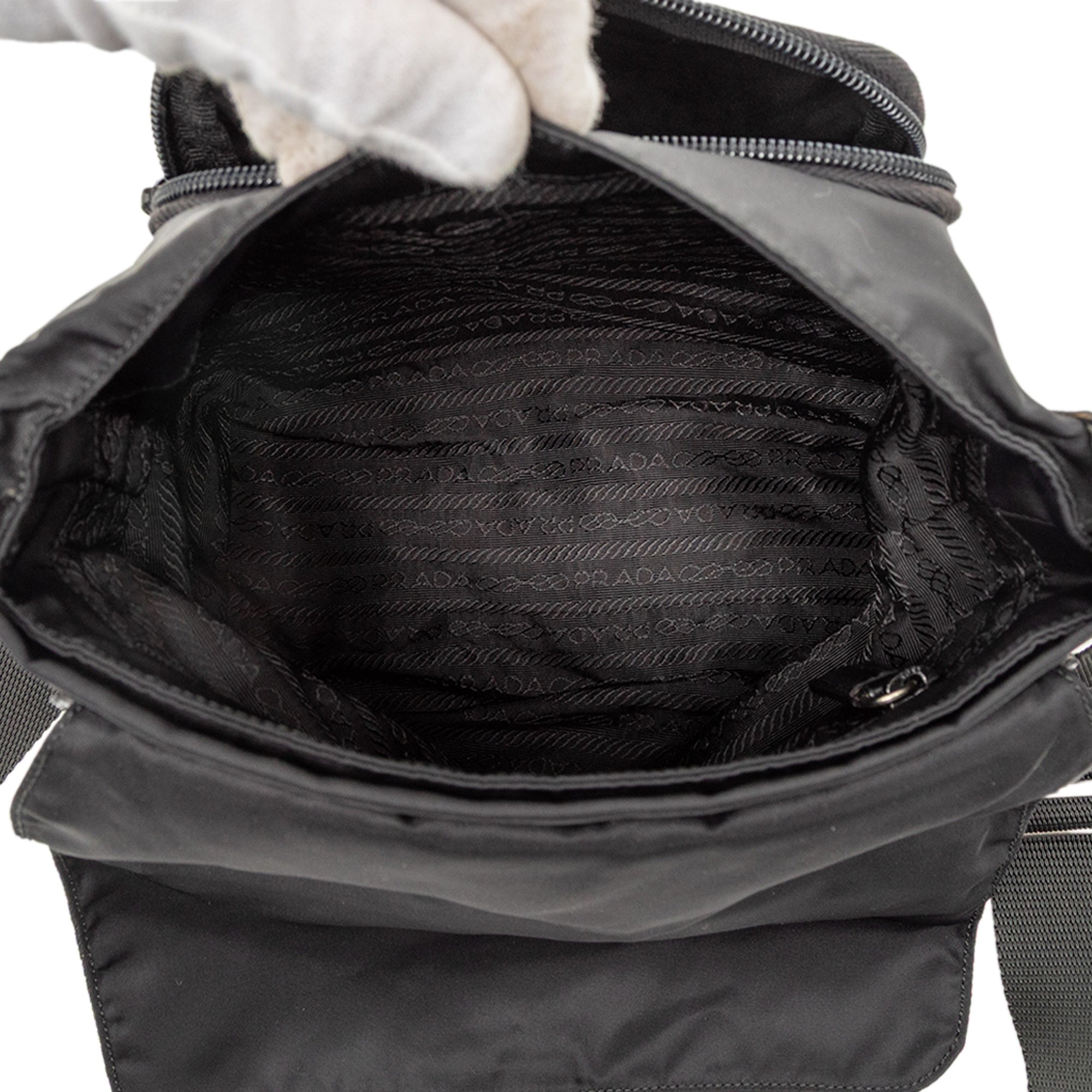 Tessuto Zip Buckle Messenger Bag