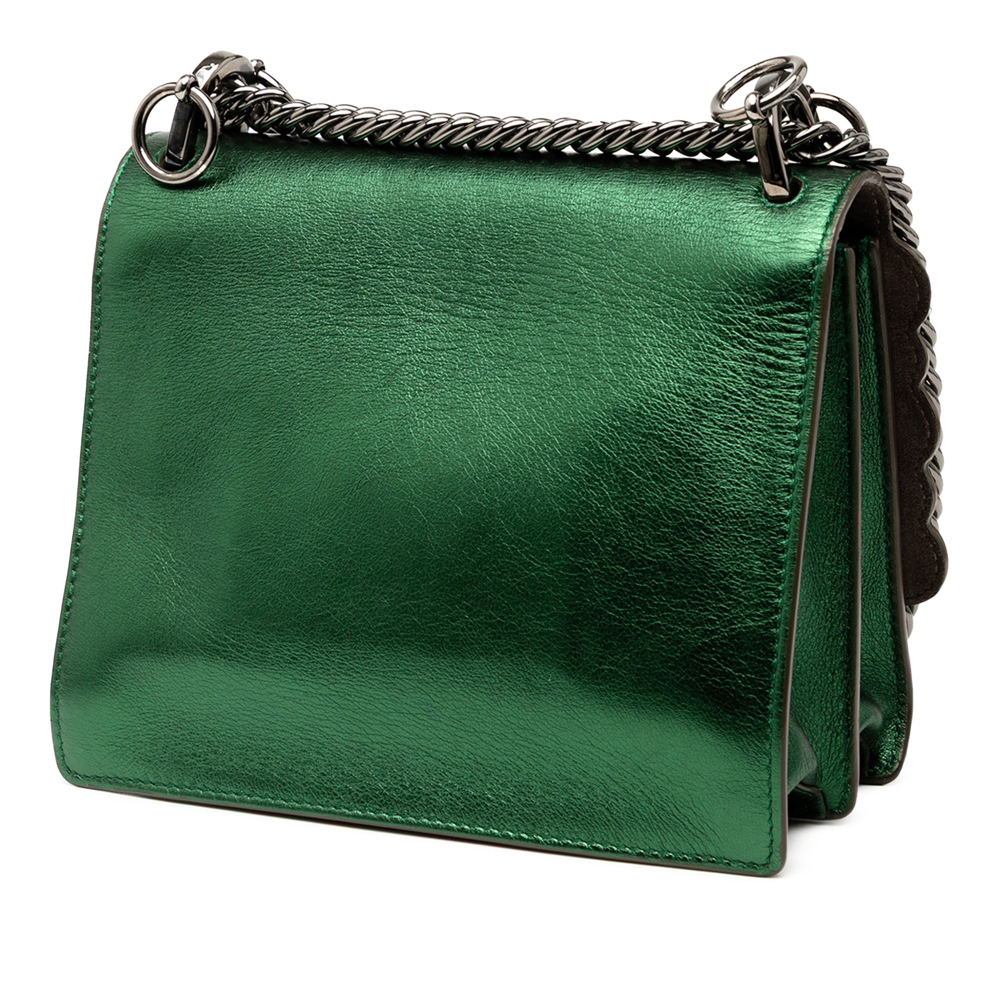 Small Leather Scalloped Kan I Crossbody