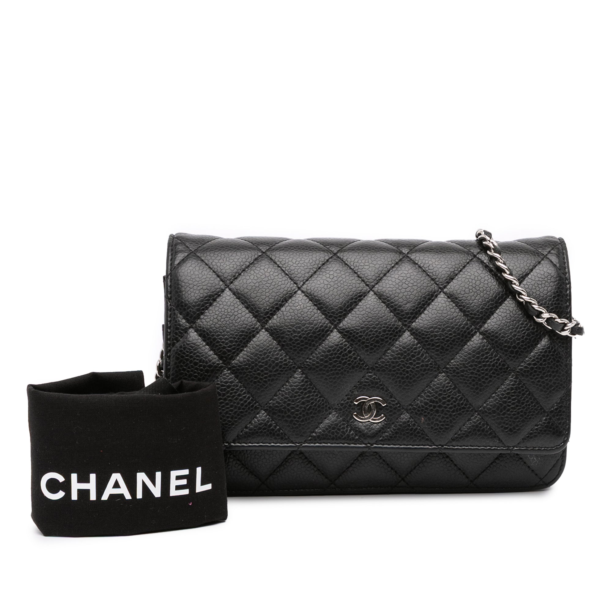 CC Quilted Caviar Wallet on Chain