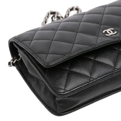 CC Quilted Caviar Wallet on Chain