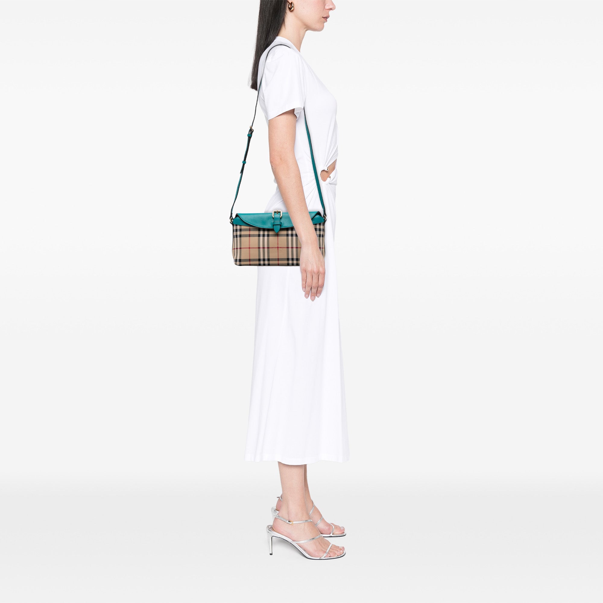 Haymarket Check Coated Canvas Leah Crossbody