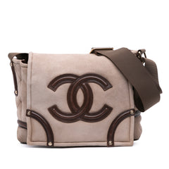 CC Suede and Shearling Messenger Bag