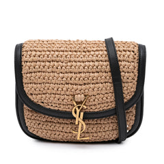 Medium Raffia Monogram Kaia Crossbody