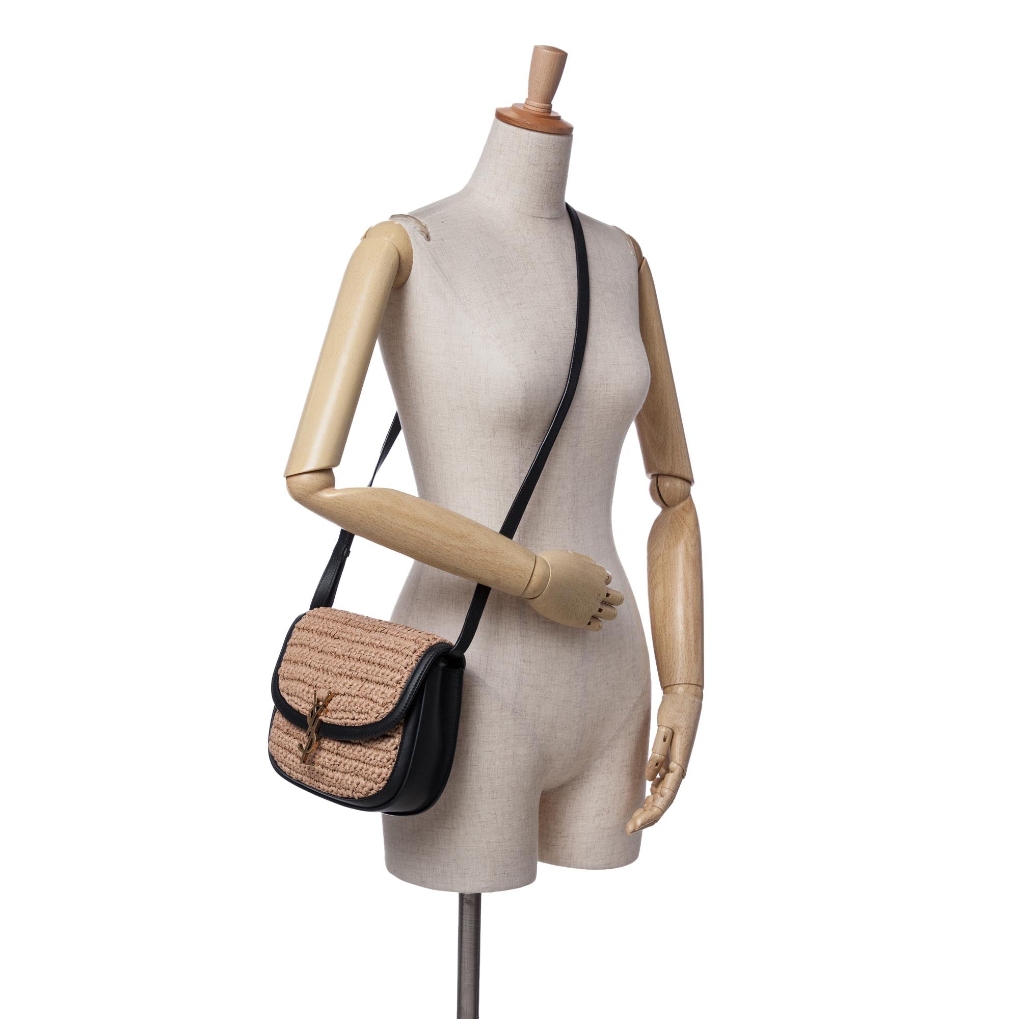 Medium Raffia Monogram Kaia Crossbody