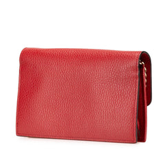 Leather Interlocking G Dollar Wallet on Chain