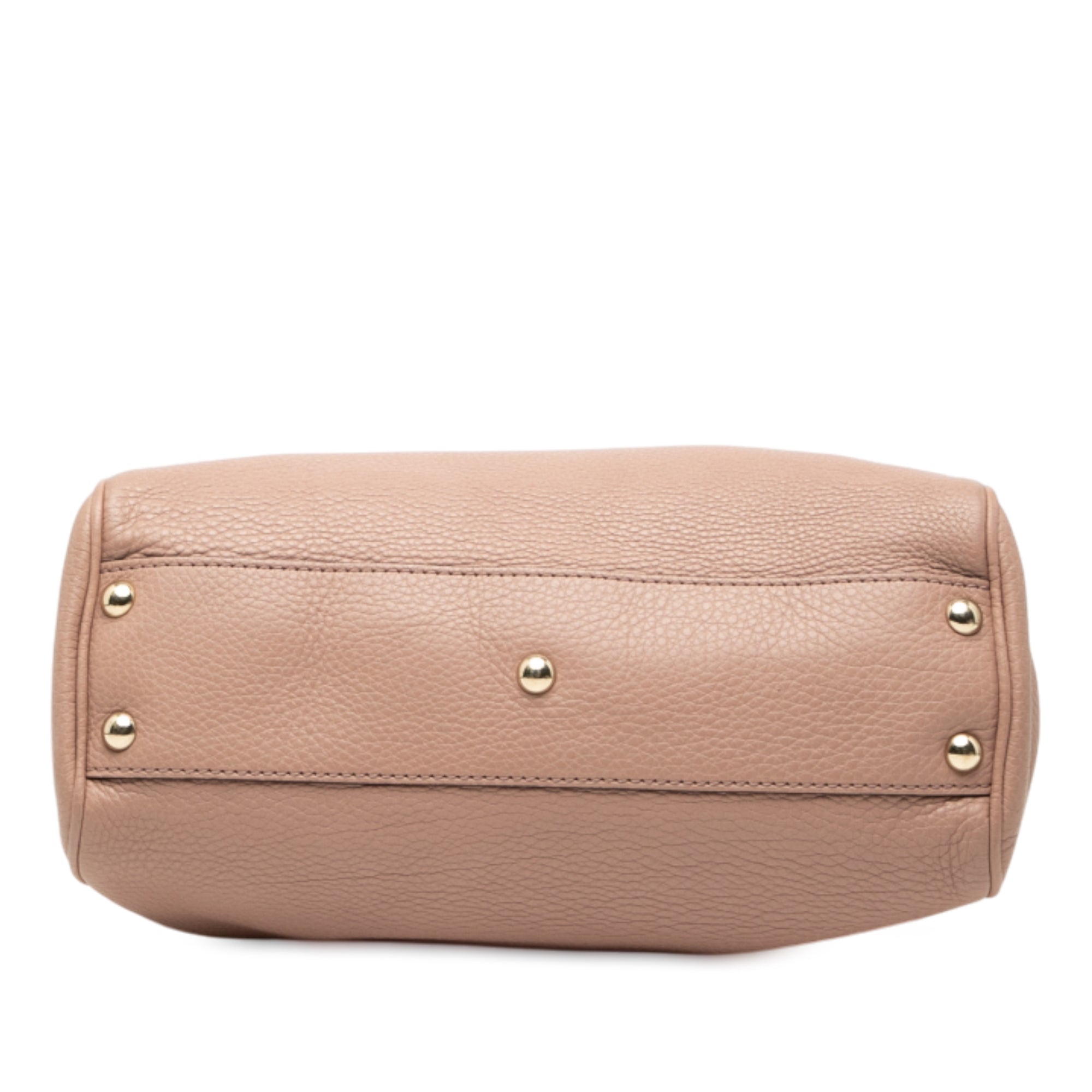 Small Calfskin Bamboo Shopper Satchel