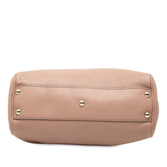 Small Calfskin Bamboo Shopper Satchel