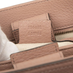 Small Calfskin Bamboo Shopper Satchel