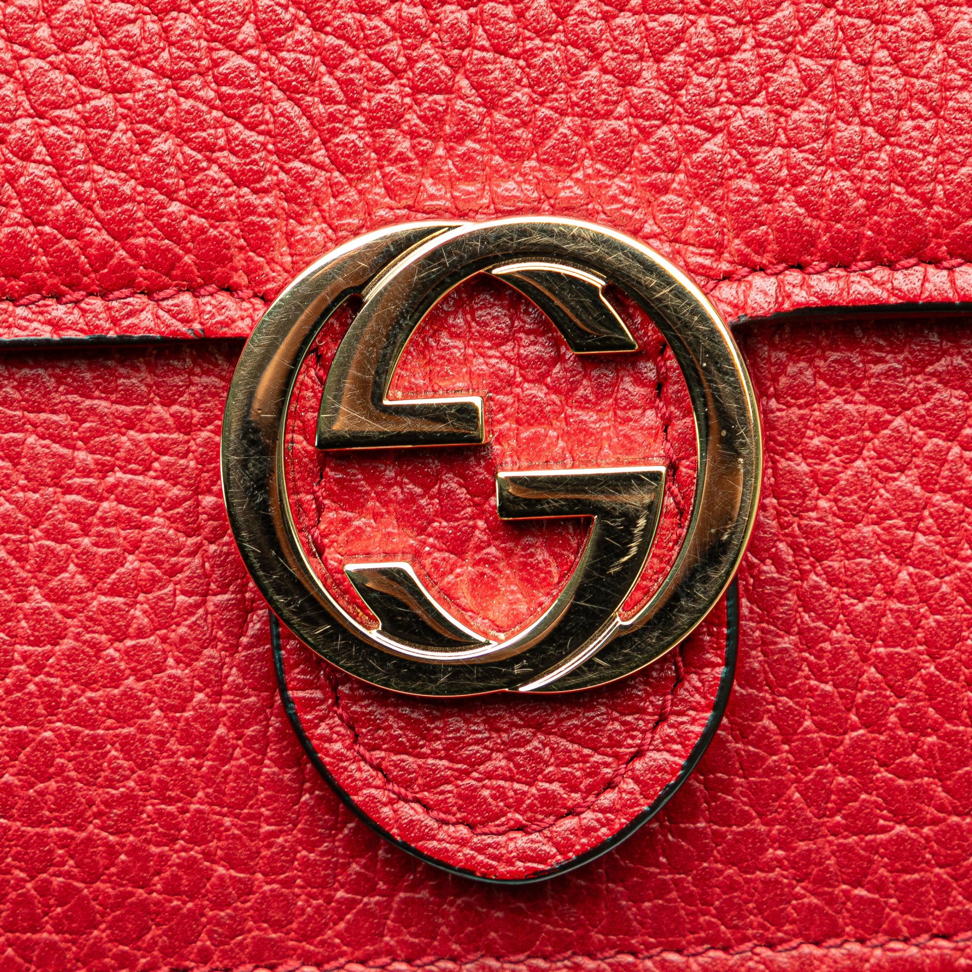 Leather Interlocking G Dollar Wallet on Chain