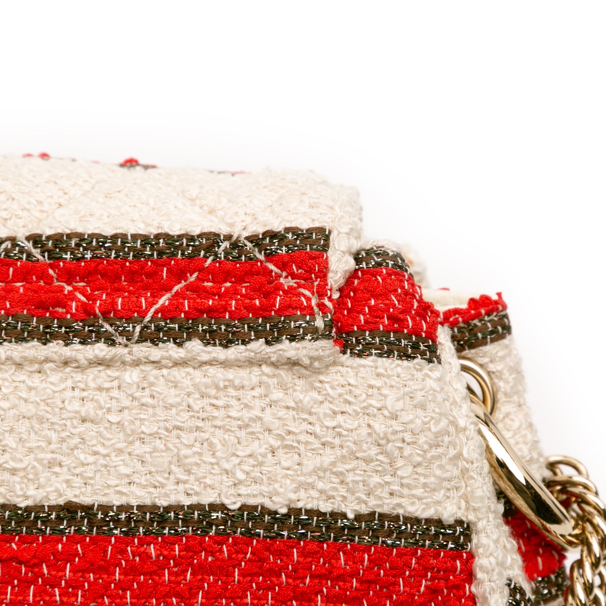 CC Quilted Tweed Striped Single Flap
