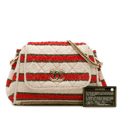 CC Quilted Tweed Striped Single Flap