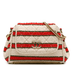 CC Quilted Tweed Striped Single Flap