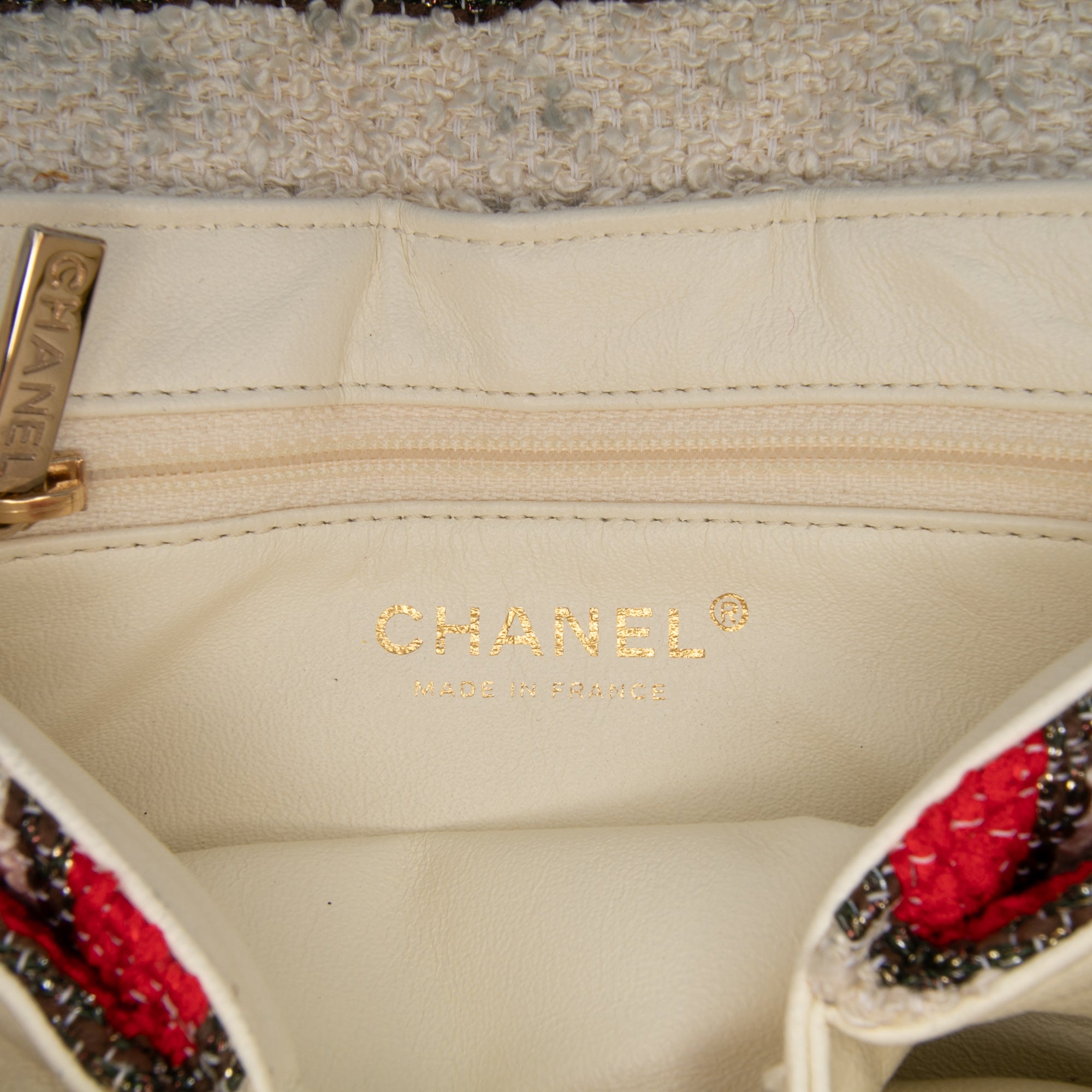 CC Quilted Tweed Striped Single Flap