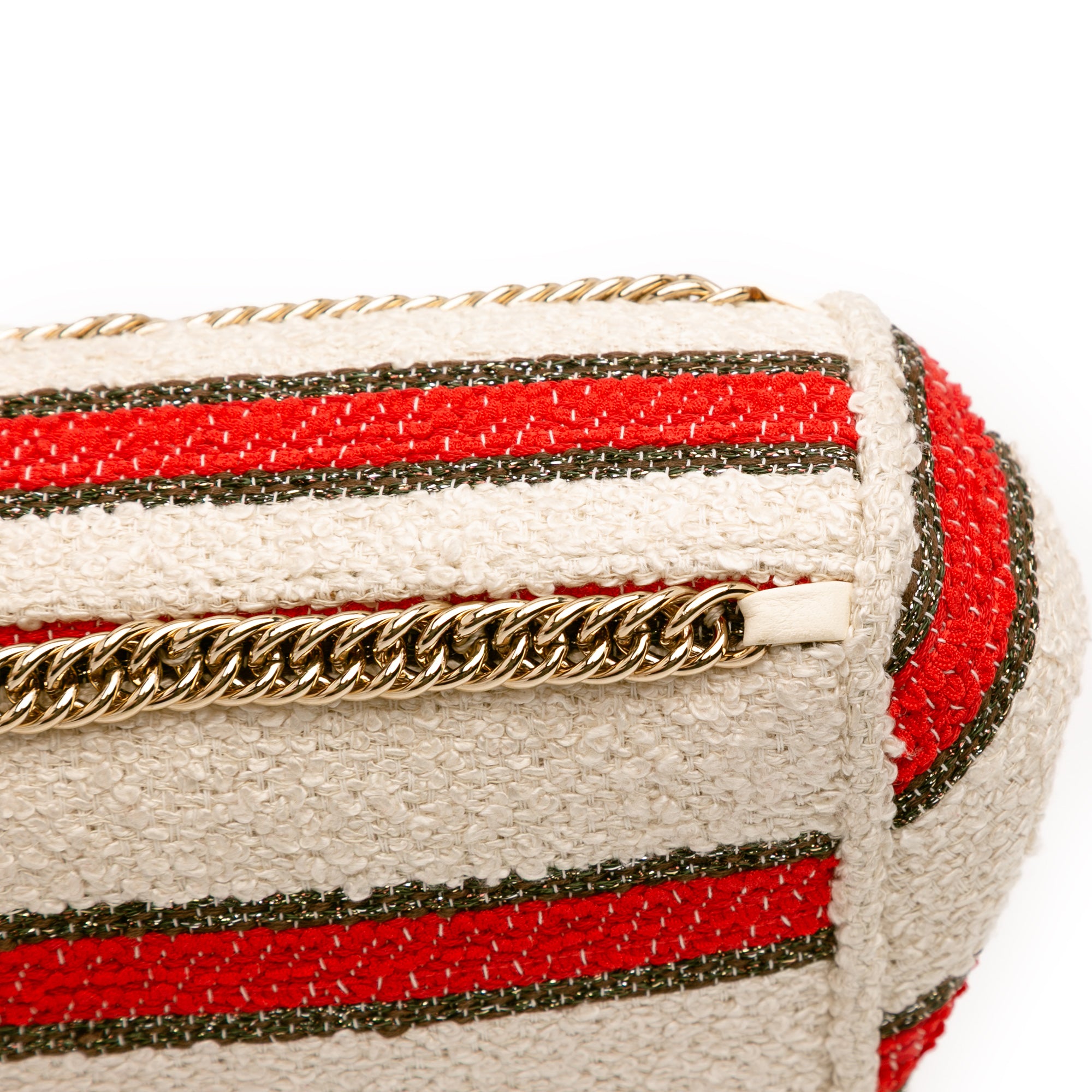 CC Quilted Tweed Striped Single Flap
